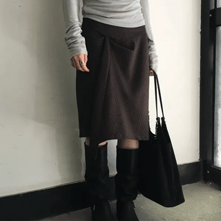 Dear Striped Midi Skirt