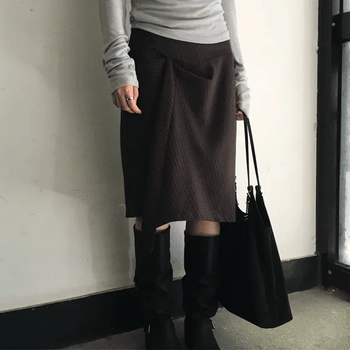 Dear Striped Midi Skirt