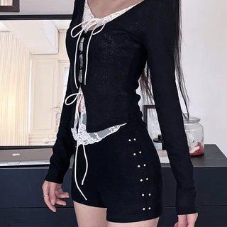 CORSET Slim Fit Long Sleeve T-shirt