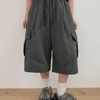 Teles Nylon Banding Cargo Bermuda Pants