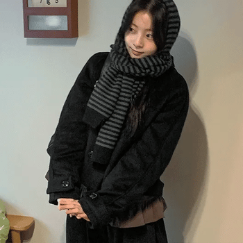 Gemmer Quilted Collar Double Short Coat