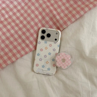 flower gingham iPhone MagSafe Grip Talk Holder Acrylic