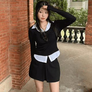 Upon Layered Collared Tee