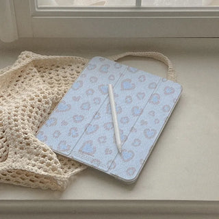 Lovely Leopard Fabric iPad Pro Air 13 11 Clear Separable Cover Case