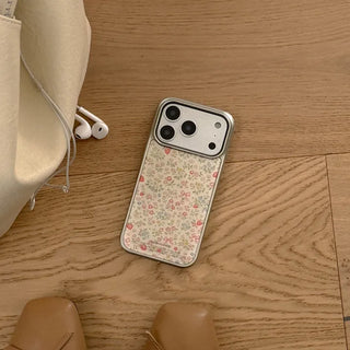 Flower Garden iPhone 18 Pro Galaxy Epoxy Silver Bumper Case