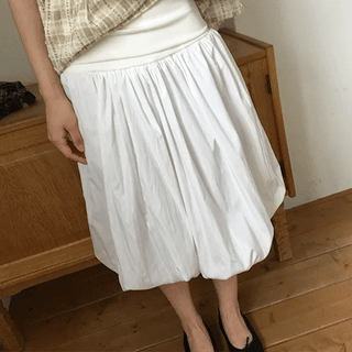 Neva Shirred Balloon Midi Skirt
