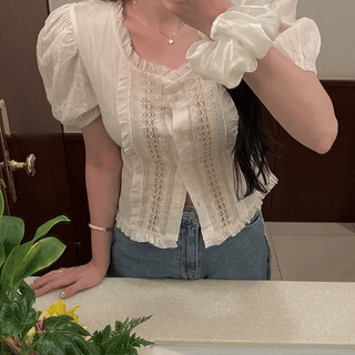 Voluminous Lace Puff Blouse
