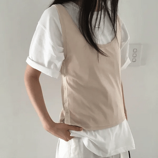 Saddle Button Sleeveless (4 colors)