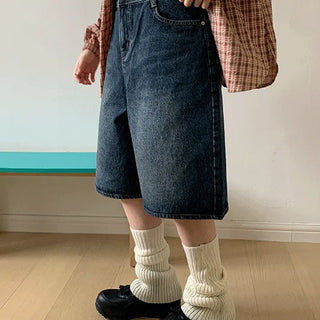 Popiro Washed Half Denim Pants