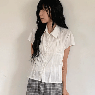 Anz Pure Cap Sleeve Semi-Crop Blouse
