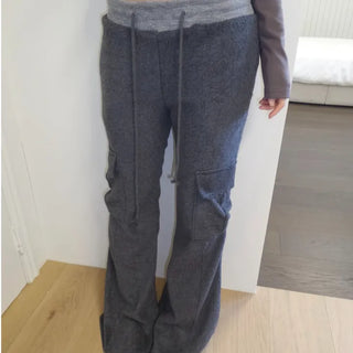Fleece Cargo Bootcut Pants
