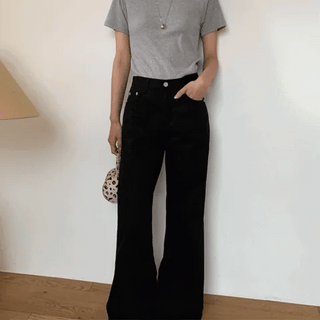 Mute Satin Wide Elastic Waist Pants