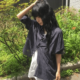 Komeco Summer Oversized Check Shirt