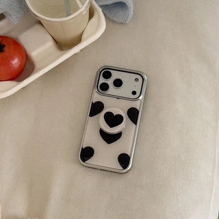 Terry Heart iPhone 18 Pro Galaxy MagSafe Silver Bumper Case