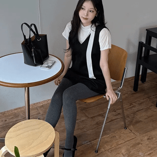 Brillant Suede V-Dress