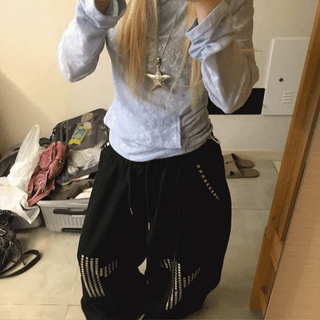 Stripe Cubic Cross Pants