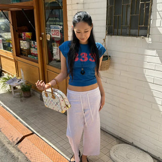 STRING WIDE CROPPED PANTS