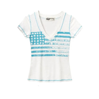AQUA Vintage V-neck Short Sleeve T-shirt