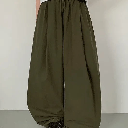 U-Tance Summer Elastic Waist Balloon Wide Pants