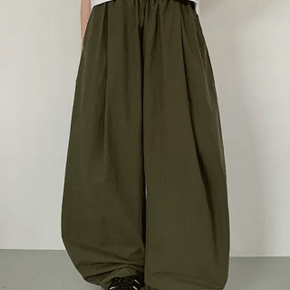 U-Tance Summer Elastic Waist Balloon Wide Pants
