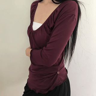 SCOOP SHIRRING WAVE TEE
