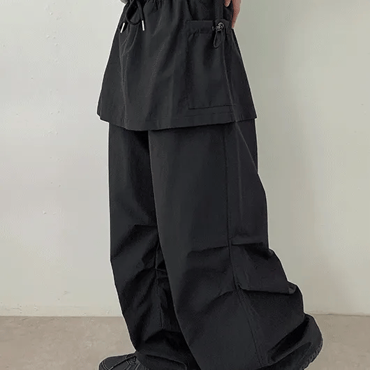 Volant Nylon Cargo Skirt Pants