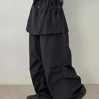 Volant Nylon Cargo Skirt Pants