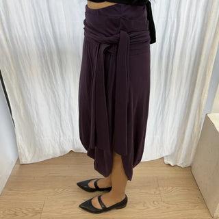 DRAPE TIE LONG SKIRT