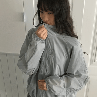 Bahi Color Hooded Windbreaker Jumper