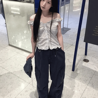 *??????* Hem line track nylon pants