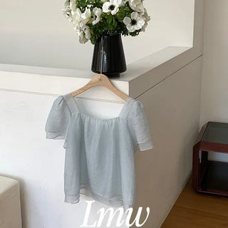 Sheer Layer Square Blouse