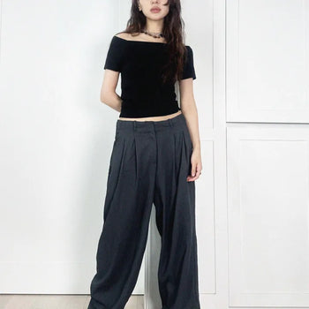 Shizumi pintuck slacks