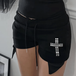 snowflake knit shorts