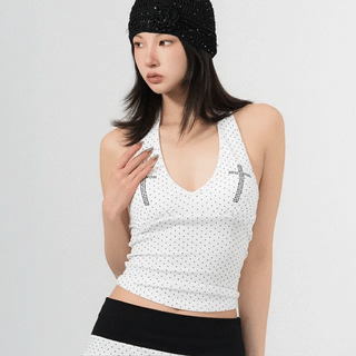 DIA Dot Hotfix Halterneck Sleeveless 4co