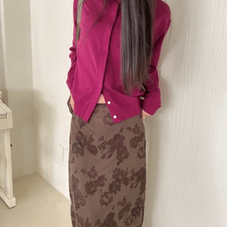 Pokey Button Two-way Round Neck Cardigan