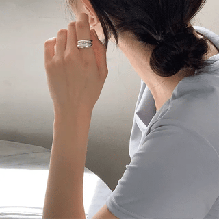 Simple Silver Bold Open Ring