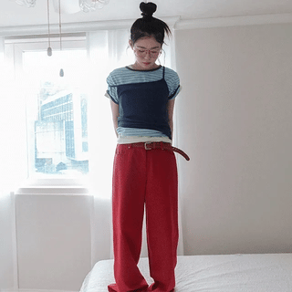 Vinf Color Standard Cotton Elastic Pants
