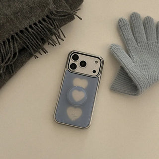 [SET] Hazy Hearts Silver MagSafe Bumper Case + MagSafe Epoxy Tok