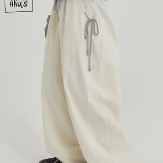 Coined Elastic Ribbon Cut Balloon Pants