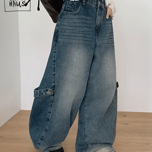 Hillin Cut Denim Balloon Pants