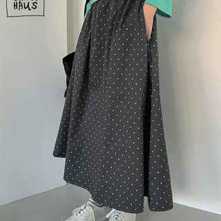 Dinger Banding Dot Long Skirt