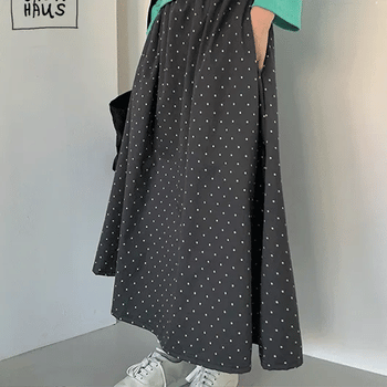 Dinger Banding Dot Long Skirt