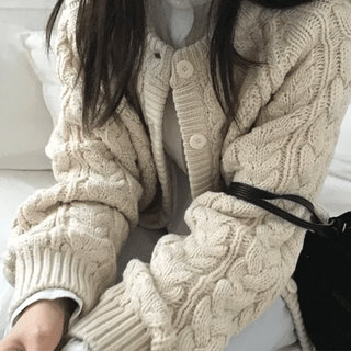 Rouge Heavy Cable Cardigan