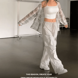 Cali Nylon Shirred String Wide Pants
