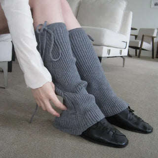 Ribbon Ribbed Bootcut Leg Warmers