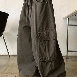 Eina Elastic Peach Brushed Wide Cargo Pants
