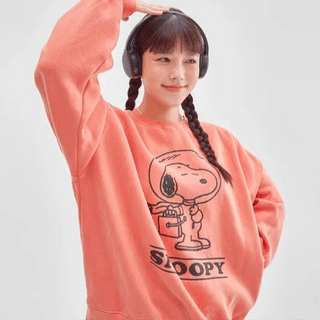 Space Snoopy Pigment Fleece Sweatshirt