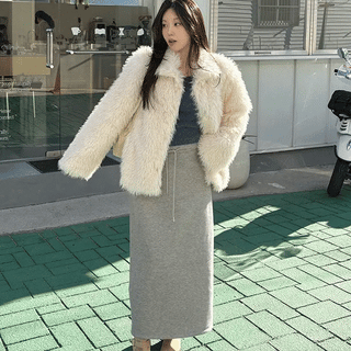 Boen Strap Long Fleece-lined Skirt
