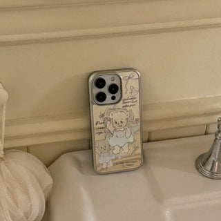 Bear Picnic Time iPhone Silver Mirror Bumper Case