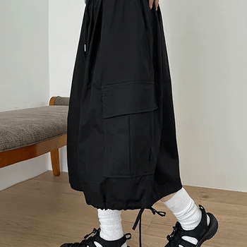 Gamed Elastic Waist Balloon Bermuda Cargo Pants